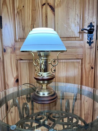 Ceramic lamp 65 euro. Brass with glass shade 95 euro . Chinese style 50 euro .