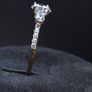 9ct Gold Three Stone Statement Ring Size 56 Image 4