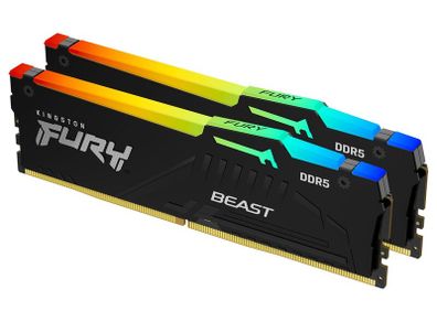 Kingston FURY Beast RGB 64GB (2 x 32GB) 5600MHz DDR5 CL40 DIMM Desktop Gaming Memory