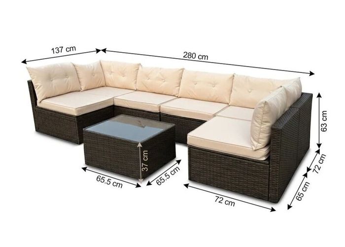 MIAMI Luxury Rattan Garden Corner Sofa with Table