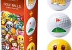 Emoji Beer, Golf, Smiley Novelty Fun Golf Balls - 3 Pack