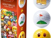 Emoji Beer, Golf, Smiley Novelty Fun Golf Balls - 3 Pack