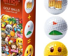 Emoji Beer, Golf, Smiley Novelty Fun Golf Balls - 3 Pack