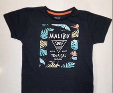 Kids Black Surf Cotton Tee Shirt from Primark. Age 5-6 years