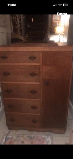 Beautiful Art Deco Oak Compactum "Gentleman's Chest "Wardrobe (Original Vintage Compartments & 4 castors )