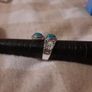 silvertone wrap ring with turquoise stones Image 2