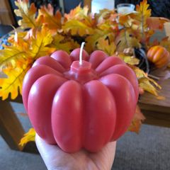 Red halloween pumpkin candle