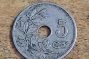 Belgium 1920, 5 Centimes Coin - free standard postage