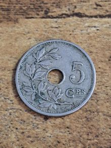 Belgium 1920, 5 Centimes Coin - free standard postage