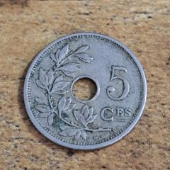Belgium 1920, 5 Centimes Coin - free standard postage