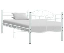 Bed Frame White Metal 90x200 cm