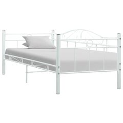 Bed Frame White Metal 90x200 cm