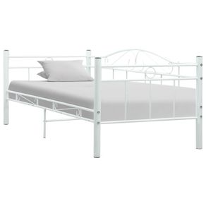 Bed Frame White Metal 90x200 cm