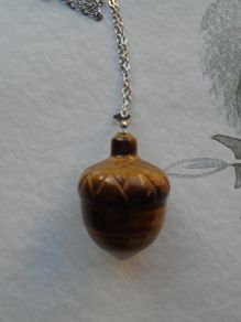 Tigers Eye acorn necklace, Tigers eye,Gemstone jewellery, Gift,jewellery