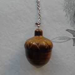 Tigers Eye acorn necklace, Tigers eye,Gemstone jewellery, Gift,jewellery