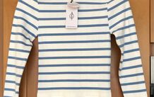 BNWT Cream and Blue Striped Top by Stradivarius