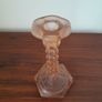 Art Deco Walther and Sohne 'Mary' Pink Frosted Glass Candlestick Image 2