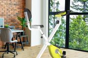 Foldable Exercise Bike, Indoor Fitness Bicycle Trainer with 8-level Magnetic Resistance and LCD Monitor, Yellow