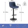 Bar Stools Set of 2, Adjustable Height, PU Leather Padded Swivel Stools with Backrest, Gas Lift for Kitchen Island, Counter, Purple Image 2