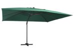 Cantilever Umbrella with LED Lights and Aluminium Pole 400x300 cm Green
