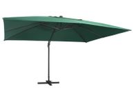 main image for ad Cantilever Umbrella with LED Lights and Aluminium Pole 400x300 cm Green