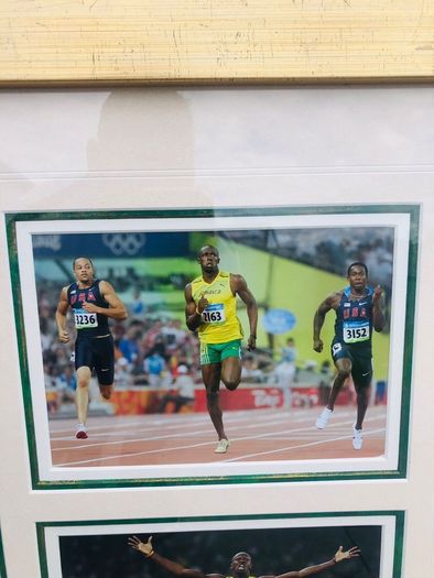 Usain Bolt Signed Puma Running Spike Shoe In 3D Frame