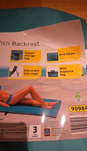 Foldable Beach mat with backrest NEW