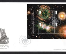 2002 Great Britain Astronomy Galaxies and Nebulae Miniature Sheet Royal Mail Addressed Stamp First Day Cover (FDC)