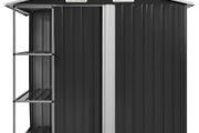 Garden Shed with Rack Anthracite 205x130x183 cm Iron