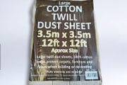 Cotton twill dust sheet 3.5m x 3.5m (12'X12')