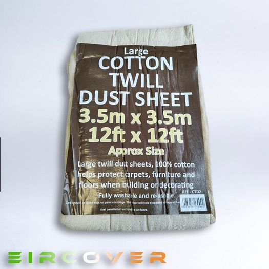 Cotton twill dust sheet 2.7m x 3.5m ( 9' x 12')