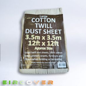 Cotton twill dust sheet 3.5m x 3.5m (12' x 12')