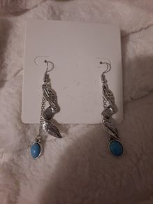silver twisted leaf earrings