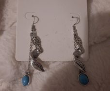 silver twisted leaf earrings