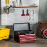 3 Drawer Tool Chest, Lockable Metal Tool Box, Portable Toolbox with Ball Bearing Runners, 510mm x 220mm x 320mm Image 9