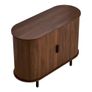 Coffee Bar Cabinet, Mid Century Fluted Coffee Bar Table, Buffet Stand Cabinet with 2 Sliding Doors, Sideboard Buffet Station for Living Room, Entryway, Kitchen, 100 x 40 x 75 cm, Walnut Image 10