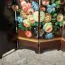Antique 4 Panel hand painted lacquer wooden folding divider screen Image 5