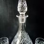 Vintage Lead Crystal Baccarat Style Decanter and 6 glasses set Image 4