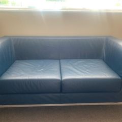Small leather couch navy