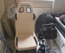 Sim racing rig, Logitech wheel, playseat