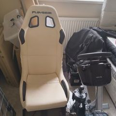 Sim racing rig, Logitech wheel, playseat