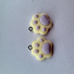 Colorful cute charms for crafting - dog paws NEW paw
