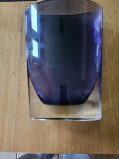 Flat vase Polish art glass - Krosno