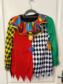 Girls Halloween Clown Costume and Wig. Age 10 / 11. Brand New.