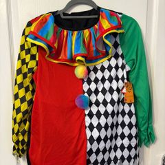 Girls Halloween Clown Costume and Wig. Age 10 / 11. Brand New.