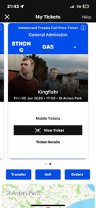 Kingfishr Ticket For Friday 5th of June in St Annes Park