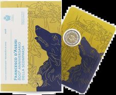 San Marino 2 Euro Commemorative Coin 2026 - 800th Anniversary of the Death of Francis of Assisi  BU. Coincard.