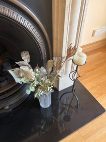 Heavy glass vase & candle stand