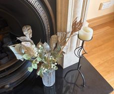 Heavy glass vase & candle stand