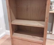 Wooden shelves